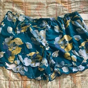 NWT Stars Above teal floral pajama shorts size XXL